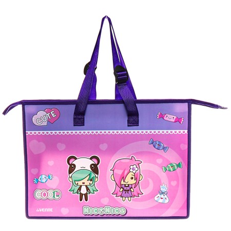 A3, 467 x 338 x 100 mm, with handles, lightning, plastic, Devente Niconico, inner pocket