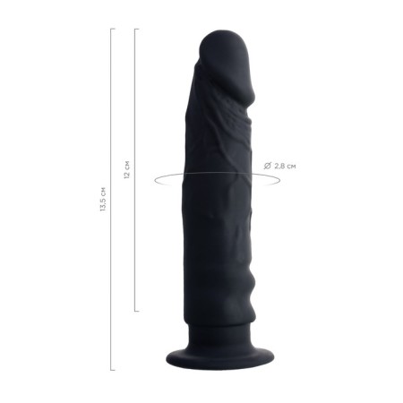 Popo pleasure by toyfa lupi phallimitator, silicone, black color, 12 cm-5
