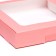 Self -charged box with a pink window, 16 x 16 x 3 cm