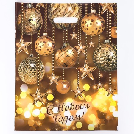 Party package, polyethylene with a cut -off pen, 38x47 cm, 60 μm set 5 pieces