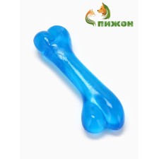 Игрушка жевательная "Косточка классическая", прозрачная, PVC, 12,3 см, синяя