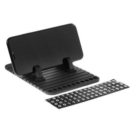 Anti -slip mat with a stand under the phone and phone number, black-3