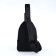 Male sling bag from textiles, headphone opening, gray color