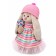 Soft toy "Bunny Mi" in a striped dress with a candy, 25 cm
