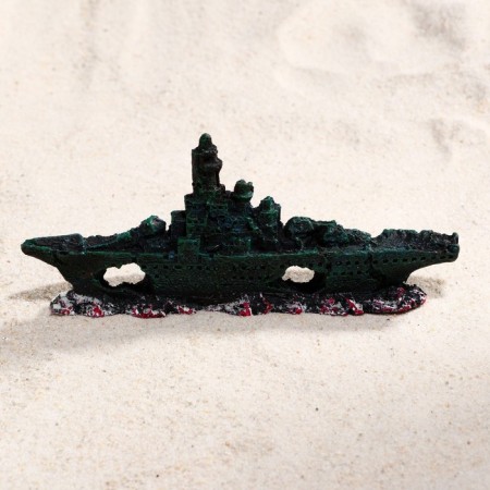 Decor for the Aquarium "Little Boat", 13 x 2.5 x 5.5 cm-1