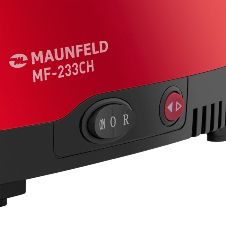 Maunfeld MF-233CH meat grinder, electric, 1360 watts, reverse, 5 nozzles, red-4