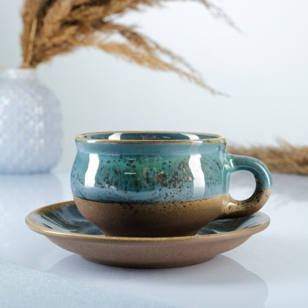 A cup with a saucer, blossom, 0.23 l, 9 cm