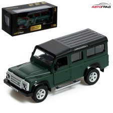Metal machine Land Rover Defender, 1:32, inertia, matte green color