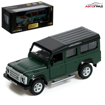 Metal machine Land Rover Defender, 1:32, inertia, matte green color
