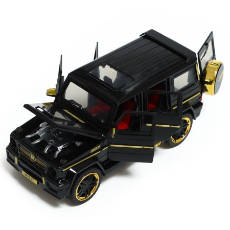 Metal, inertial machine, 1:24, doors, hood, trunk, black color open-5