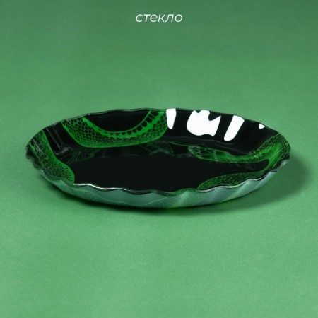 Soldier glass dish "New Year's snake", D = 19 cm-1