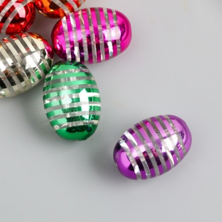 Busina for creativity plastic "Oval" MIX Metallic 1.4x1.7x2.4 cm-2