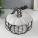 Casket Metal, ceramics "Pumpkin with a leaf" White with black 14x14x13 cm