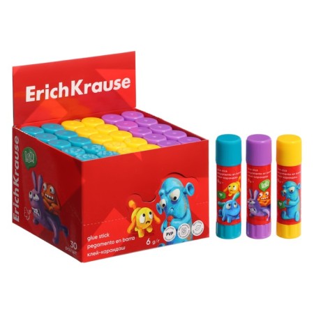 Glue-pencil 6g Erichkrause EasyStick "Jolly Friends" PVP, economical consumption, mix-1