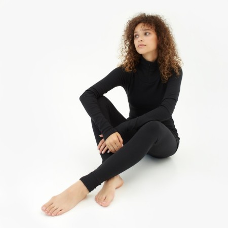 Women's thermal underwear (longshit, leggings) minku Black color, river 46-7