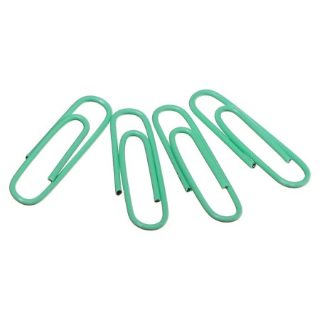Office paper clips 28 mm, 100 pcs, Erichkrause "Pastel Bloom", with vinyl coating, mint-1