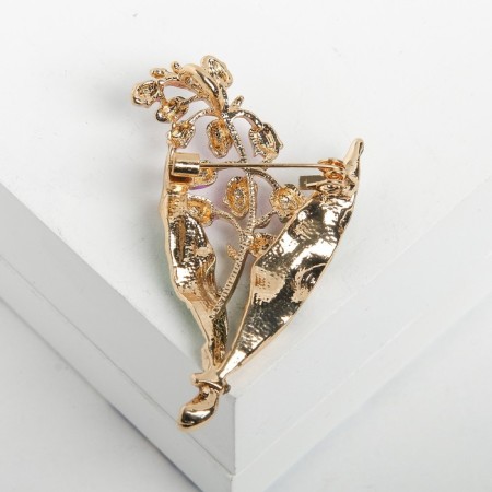 Brooch "Flowers" bells, colored in gold-2