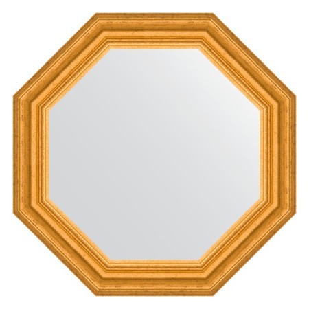 Mirror in the baguette frame, aged gold 67 mm, 52.6x52.6 cm