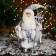 Santa Claus "with a Christmas tree and with a staff with a bow" 33 cm, silver