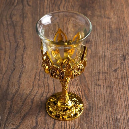 Glass "pleasure" 12*6.5*6.5 cm, gold-2