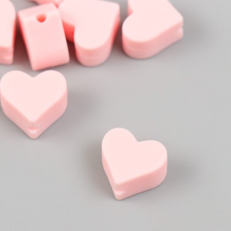 Busina silicone "heart" light pink d = 1.4 cm