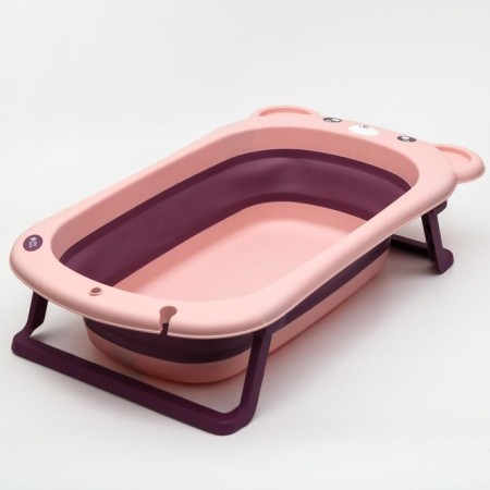 Bath Bath Folding with a drain, "Bear", 83 cm., Pink color