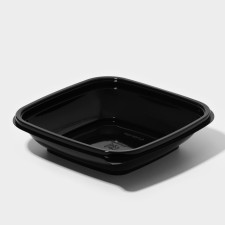 Disposable plastic container, YUPK-1616, 375 ml, 16 × 16 × 3.6 cm, black, 25 pcs/units
