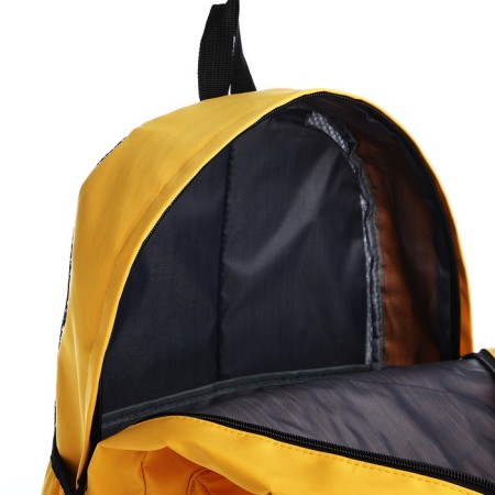 School backpack on lightning from textiles, 3 pockets, yellow color-3