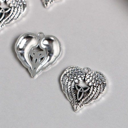 Decor for creativity Metal "Wings Angel" silver 2.2x2.1 cm