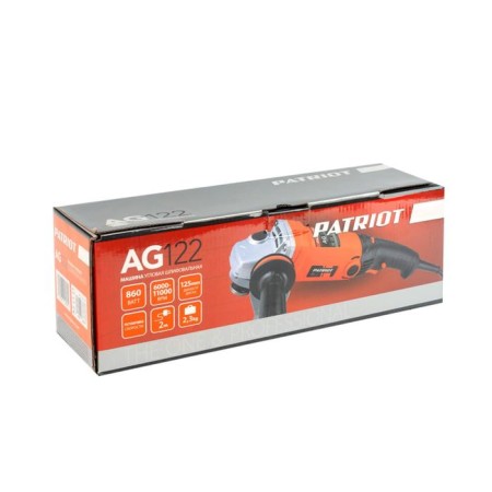 Angle grinding machine Patriot AG122, 860W, 6000-11000 rpm, 125x22.2, spindle M14-7