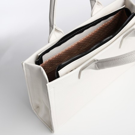 Female bag Textura, tout, medium size, white color-7