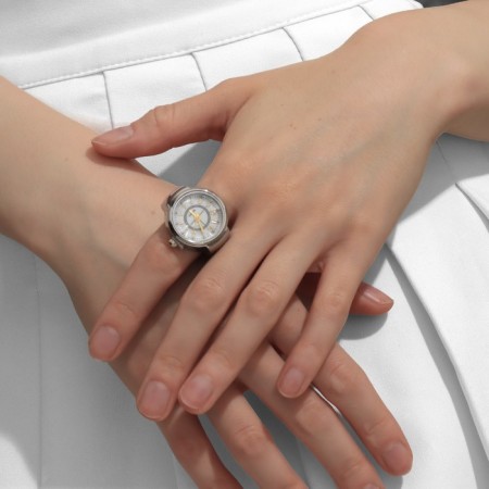 Ring "Time" watch circle, color silver-gold