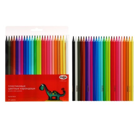 Pencils color plastic 24 colors Gamma "Cartoons", sharpened, PVC, euro suspension 251220213