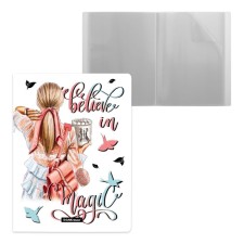A4, 550 μm, Erichkrause Fashion Girls (Romantic), embossing, embossing, with a pattern