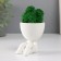Kashpo concrete mini "Mr. Green in anticipation" with moss white 5.5x7x7 cm (moss green stabiliz)