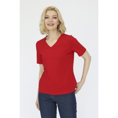 Women's T-shirt with a V-neck, size 54