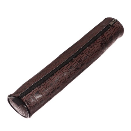 Penal-tubus for brushes, soft, 355 x 65 mm, 7k37, leatherette, reptile print, half-material, brown
