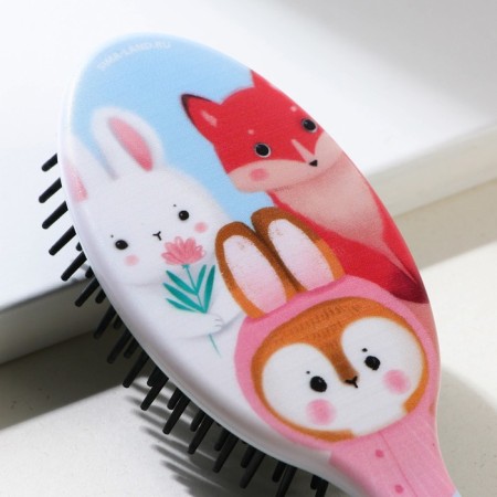 Massage comb oval "animals" 17 x 5.5 cm-2