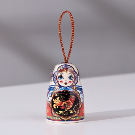Matryoshka bell, Khokhloma, 5.5 cm-1