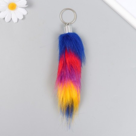 Fluffy on the ring "tail in a strip" h = 15 cm, mix-1