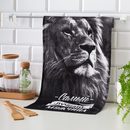 Towel of the kitchen share "The best man" 35x60 cm, 100% cotton, 160g/m2