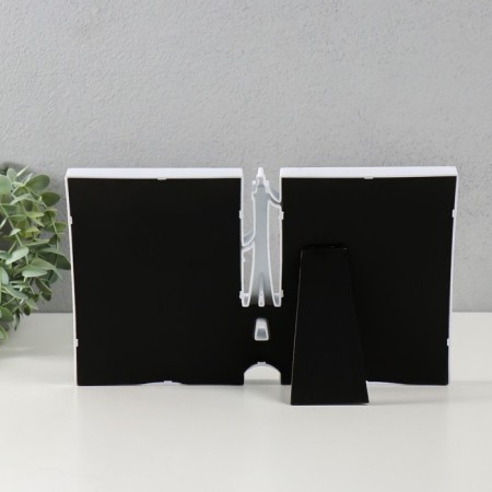 Photo frame plastic in 2 photos 10x15 cm "Eiffel Tower and Seagull" White 17.5x28x3 cm-3