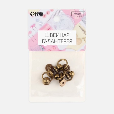 The holster screw d = 6/8 × 9 mm, with a ring d = 10 mm, 4 pcs, bronze color-3