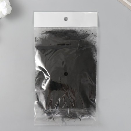 Pen decorative goose down "Black" set 40 pcs h = 10-15 cm-3
