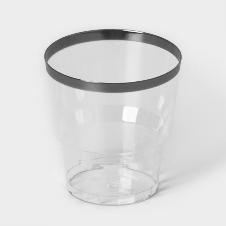 A glass of plastic disposable "Crystal", 200 ml, with metallized bacons, transparent color, 6 pcs/units-3