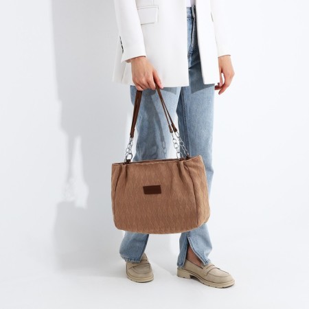 Bag-tout on lightning, the color is light brown-6