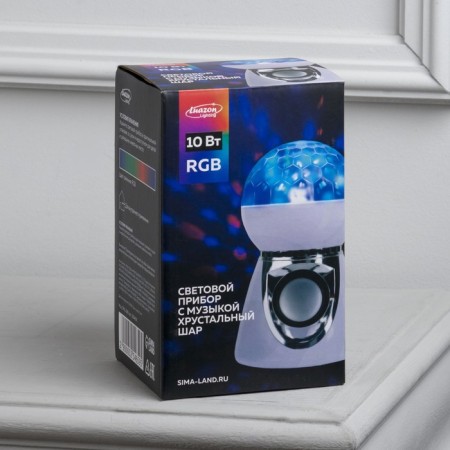 Light device "Ball on the stand" 10 cm, speaker, glow RGB, 220 V-6