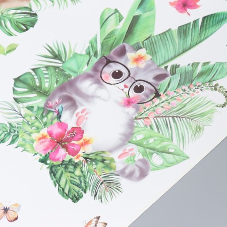 Sticker Plastic Interior color "cats in palm leaves" 60x90 cm-2