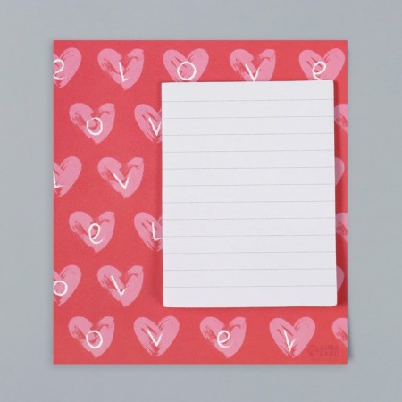 Magnet with a block for the notes "Hearts. Love" 11.5x12.5 cm-7