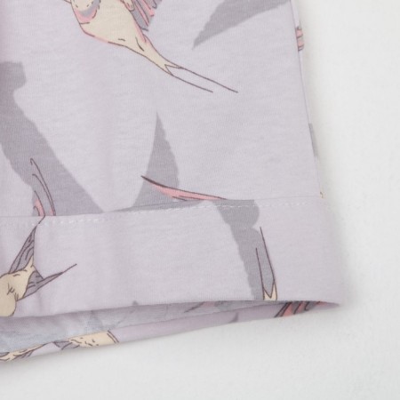 Female pajamas (shirt and shorts) Kaftan Birds p. 40-42, gray-12